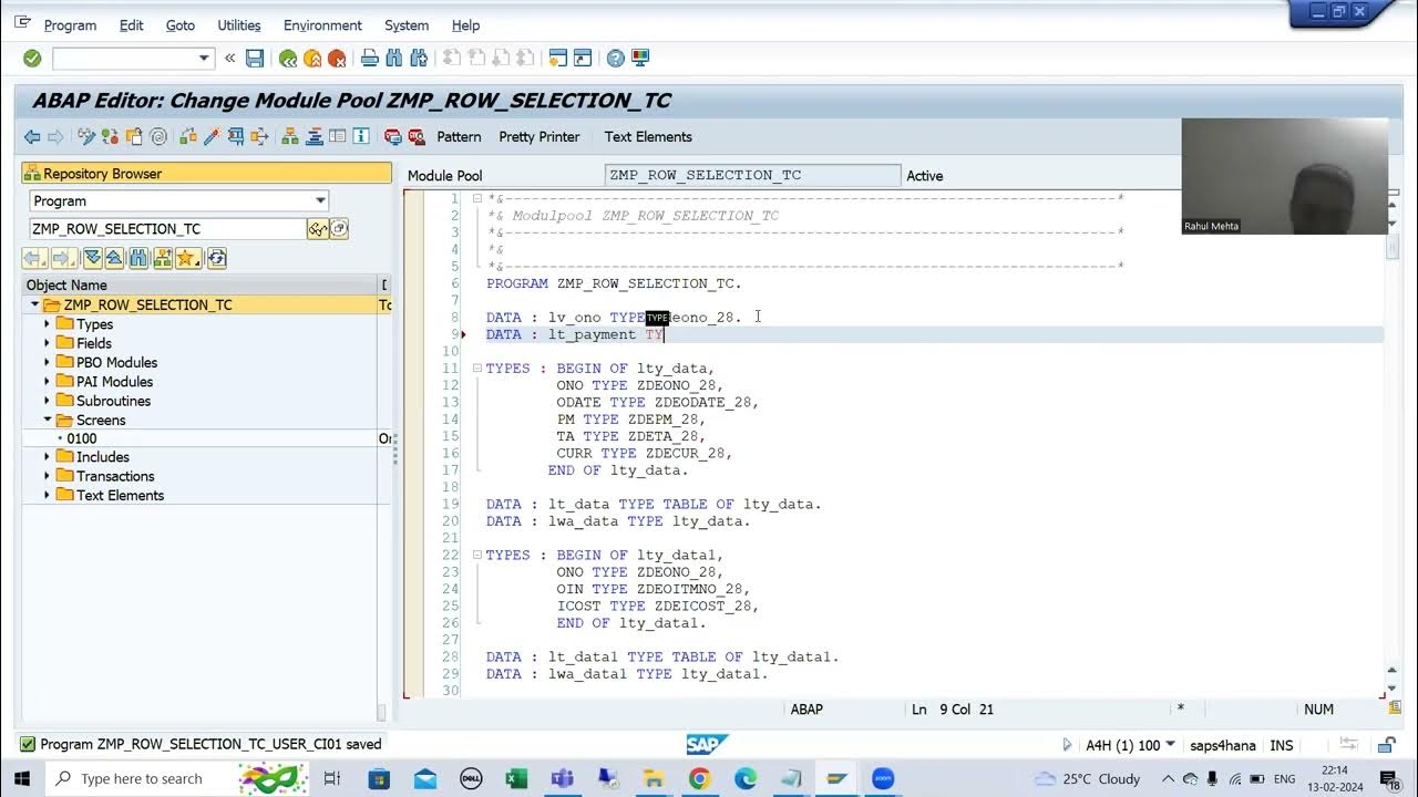 46 module pool programming table control with wizard line