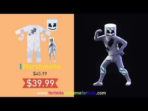 2019 Kids Fortnite Marshmello Costume For Halloween Cosplay