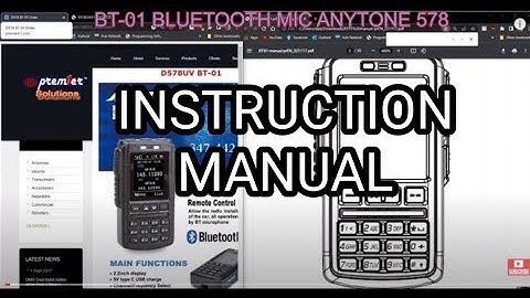 ANYTONE BT-01 Blue Tooth Microphone - Anytone 578 Instruction Manual