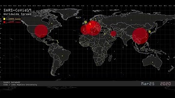 Experimental Data driven animation . CoVid19 World Spread at 25 March