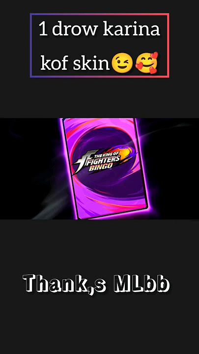 1 Drow karina kof skin 🥰 2025 #mobilelegends #karina #kof #shorts