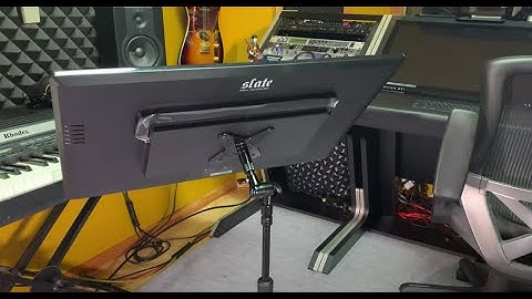 T1c roll around monitor stand and a Slate Monitor.