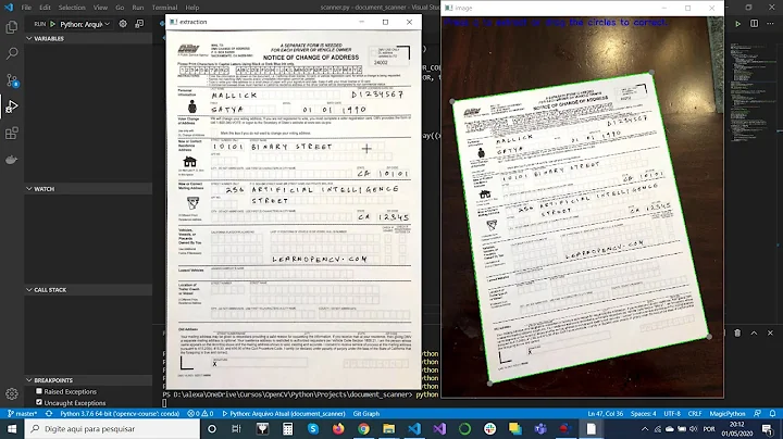 Document Scanner with Python and openCV