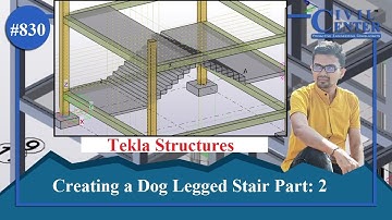 Tekla Structures: How to Make a Dog Legged Staircase Part:2|| Design of Staircase
