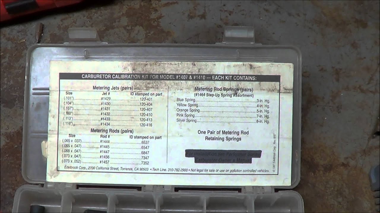 Edelbrock Carb Spring Chart