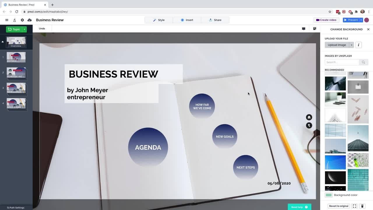 Adding and changing the background image in Prezi Present – Prezi Support  Center