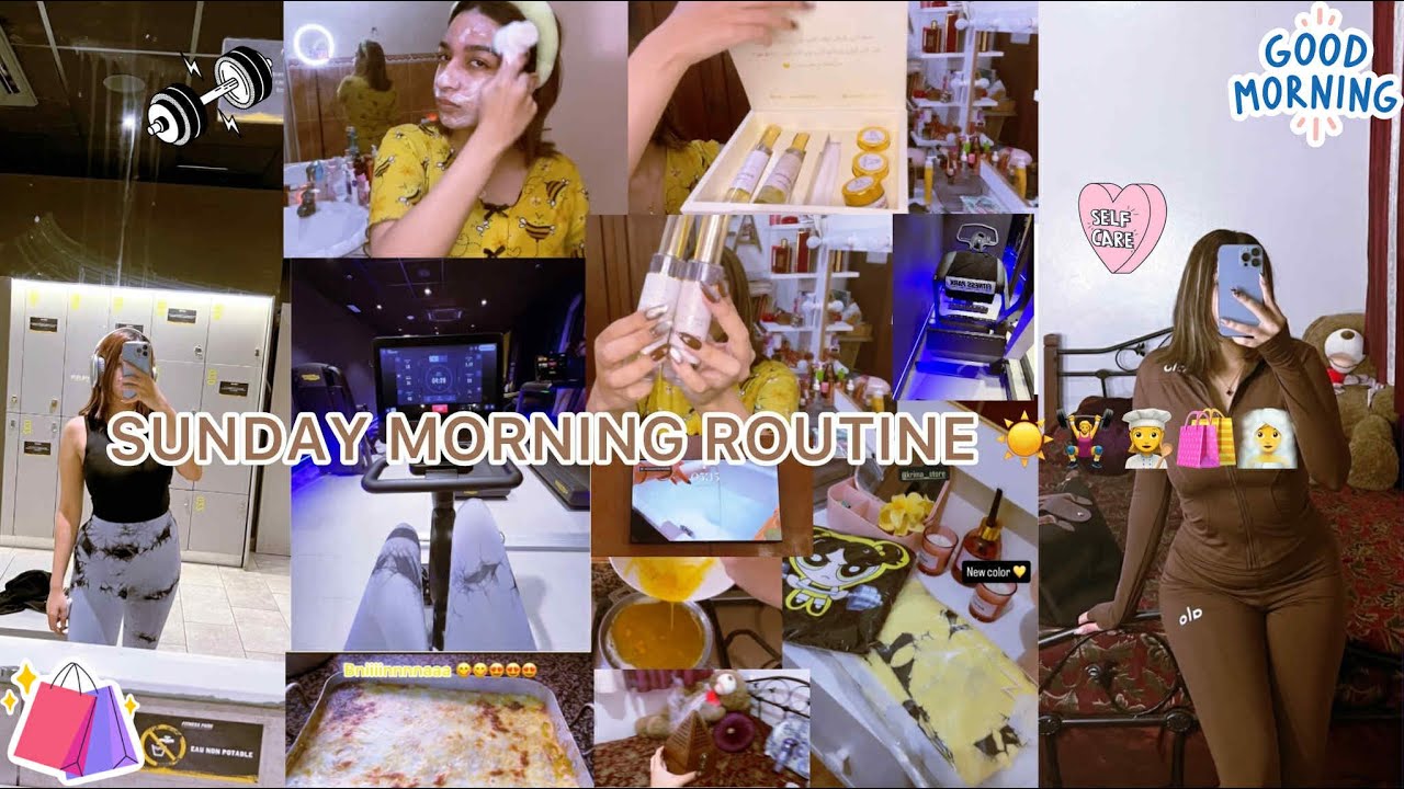 Sunday Morning Routine 🌞☀️| Gym🏋️‍♀️Shopping🛍️Self-care🧖‍♀️Cooking🥕🍗🥔 روتيني الصباحي ليوم الأحد 💕✨