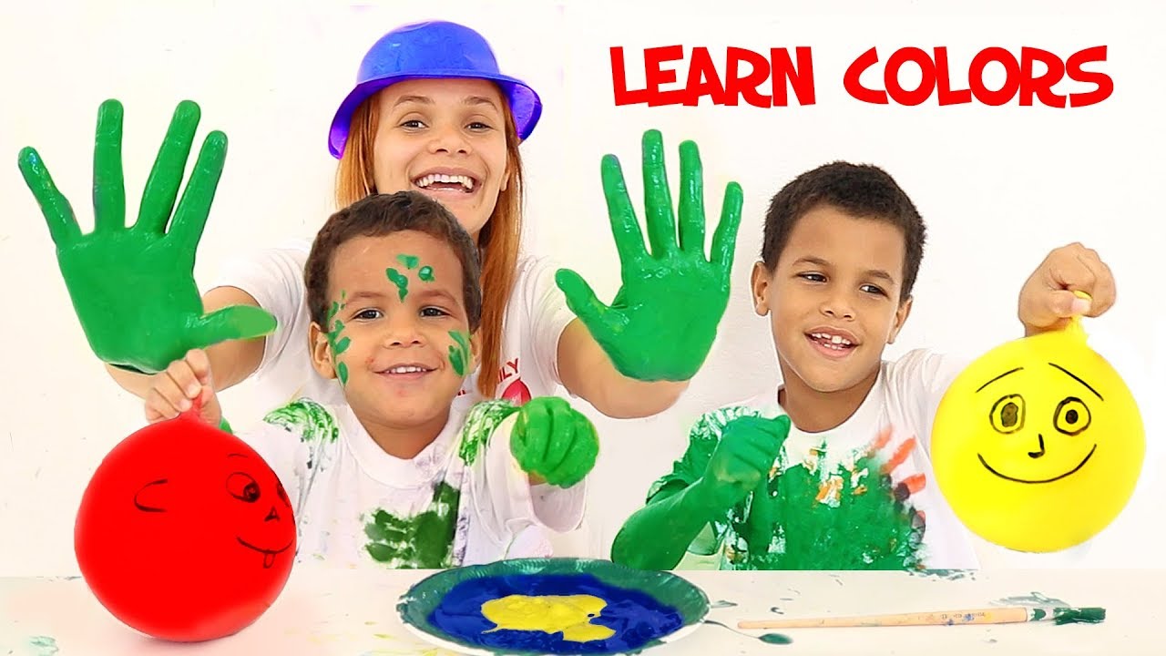 Making colors with Funny balloons and mom | Learn colors video