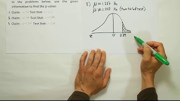 Finding a P-value given a test statistic and a claim, part 3