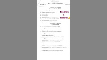 Problem Solving In C Model Paper *AU* Degree 1st sem bsc computer model paper #degree_exams #sem1
