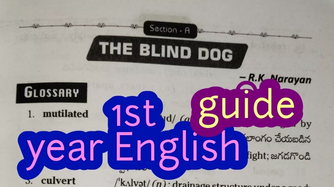 Inter 1st year English nondetail the blind dog material, guide, notes new syllabus work book 