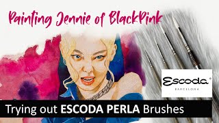 Painting Jennie from BlackPink using Escoda Perla and Mijello Mission Gold