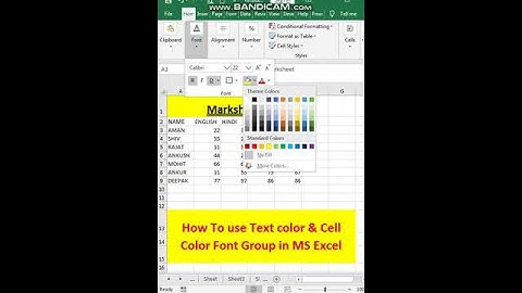 #shorts How to change Cell color & Font Color Font Group home tab in MS Excel #youtubeshort #excel