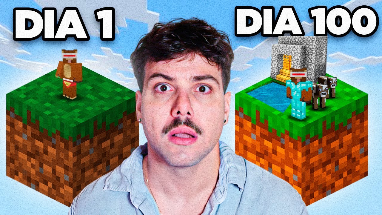 SOBREVIVI 100 DIAS NO MINECRAFT SÓ COM 1 BLOCO