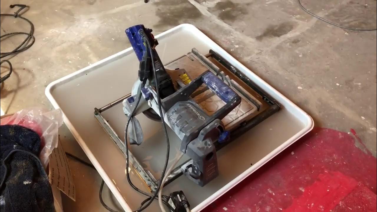 How To Use And Review Kobalt Wet Saw Laser 45° Tile Cut YouTube
