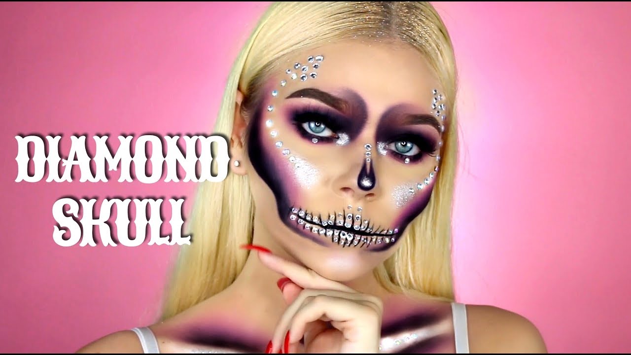 DIAMOND SKULL HALLOWEEN MAKEUP TUTORIAL Tina Halada YouTube