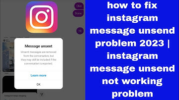 how to fix instagram message unsend problem 2023 | instagram message unsend not working problem