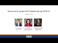 Webinar: Resources for people with diabetes during COVID-19 (English - Cantonese)