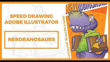 SPEED DRAWING Adobe Illustrator using Blob Brush  "NERD T-Rex"