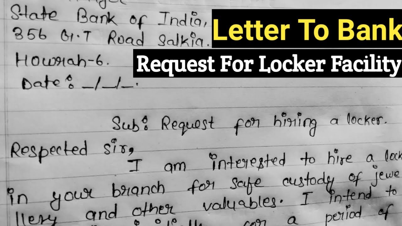 application letter for bank locker