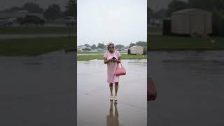 Ms. Shirlee said rain, sleet or hail… she STILL stepping out 😭☔️”#MsShirlee #funnygrandma