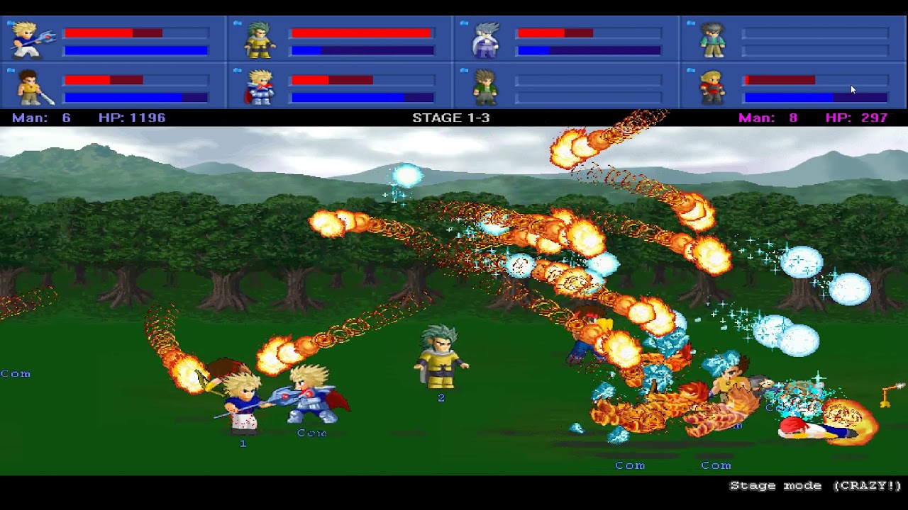 【經典遊戲】Little Fighter 2 / 小朋友齊打架2 闖關模式 Stage 1 難度：Crazy │ 2 players朋友輕鬆玩 │