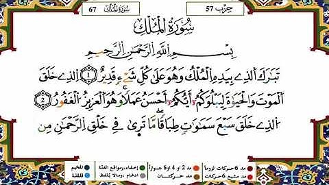 حفظ سورة تبارك مكررة 10 مرات  برواية ورش على وقف الهبطي