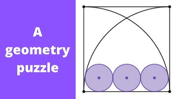 Three circles that are inscribed between two quarter circles. A geometry puzzle.
