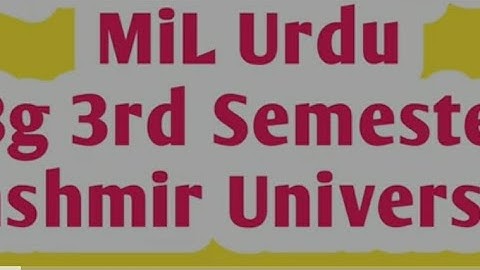 3rd sem BG NEP Urdu Mill/Ability enhancement course Full lecture|#kashmiruniversity
