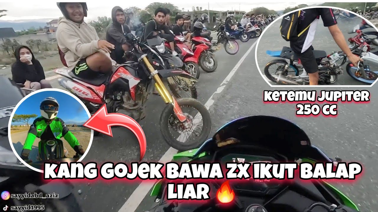 KANG GOJEK BAWA ZX IKUT BALAP LIAR❗️ JADI PUSAT PERHATIAN ORANG || Indonesia Motovlog (105)