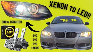 Installing the Brightest DS1 LED Headlight Bulbs on My BMW 335i (Auxito 24,000LM) *XENON REPLACEMENT