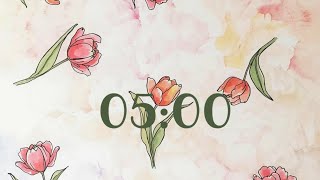 5 minute countdown timer | spring tulips timer