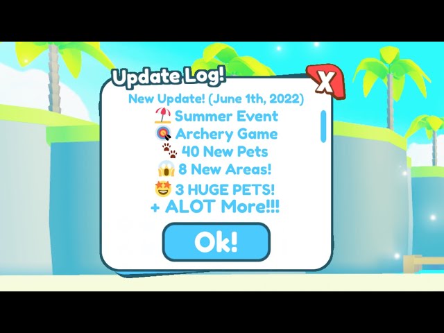 Pet Simulator X Summer Event Update Log