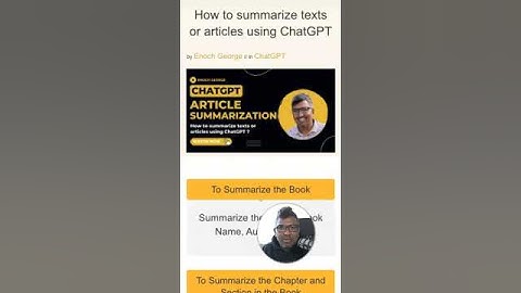 Summarize text or Articles using chatgpt