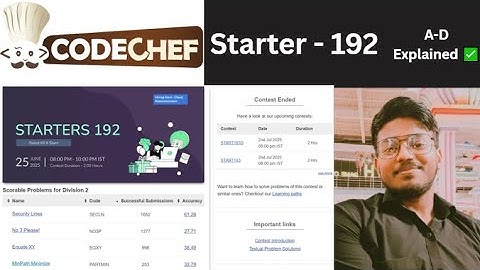 Codechef Starter - 192 | A-D Explained