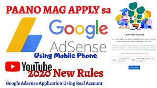HOW TO APPLY GOOGLE ADSENSE IN YOUTUBE | Paano mag Register sa google adsense 2020 youtube new rules