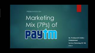 Marketing Mix 7Ps of Paytm | Service Marketing