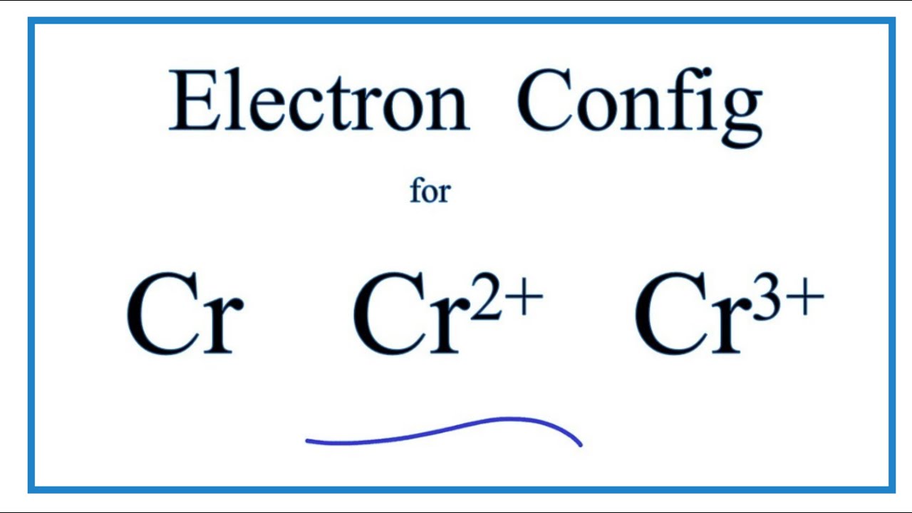 Electron Configuration for Chromium (Cr, Cr2+, Cr3+)