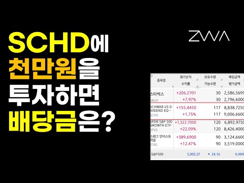   천만원을 SCHD에 투자하면 받는 배당금 적립식 투자