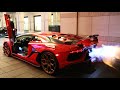 Flames from Gintani Tuned Lamborghini Aventador SVJ with High Revs in Toronto