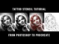 How to make a digital tattoo stencil in Procreate / Posterize effect in Photoshop