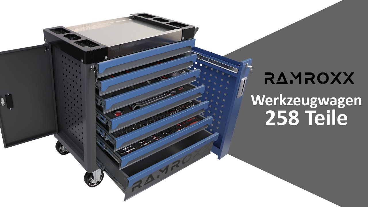 Werkzeugwagen mit 258 Teilen GmbH Produktvideo zu