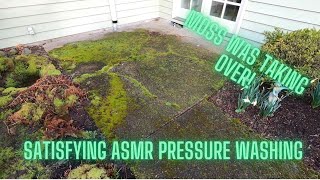 You won't believe what was under all this moss. #ASMR, #Pressurewashing, #satisfying,