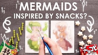 DRAWING SNACK INSPIRED MERMAIDS  Tokyo Treat Unboxing