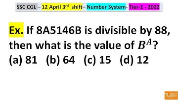 If 8A5146B is divisible by 88, then what is the value of B^A?