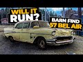 Will it run after 35 years abandoned 1957 chevy bel air barn find  restored