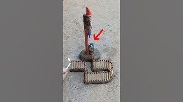 Matchstick Chain Reaction to Fire Rocket | Epic Firework Setup 😀 #shortsvideo #rocketexperiment