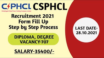 CSPHCL RECRUITMENT 2021 ONLINE FORM | CSPDCL JE RECRUITMENT 2021 ONLINE FORM KAISE BHARE