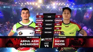 Delhi Heroes Vs U.P. Nawabs | MTV Super Fight League | Abdul Azim Badakhshi Vs David Moon | SFL