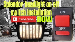 splendor headlight on off switch installation #vssher #splendor #modified #modification